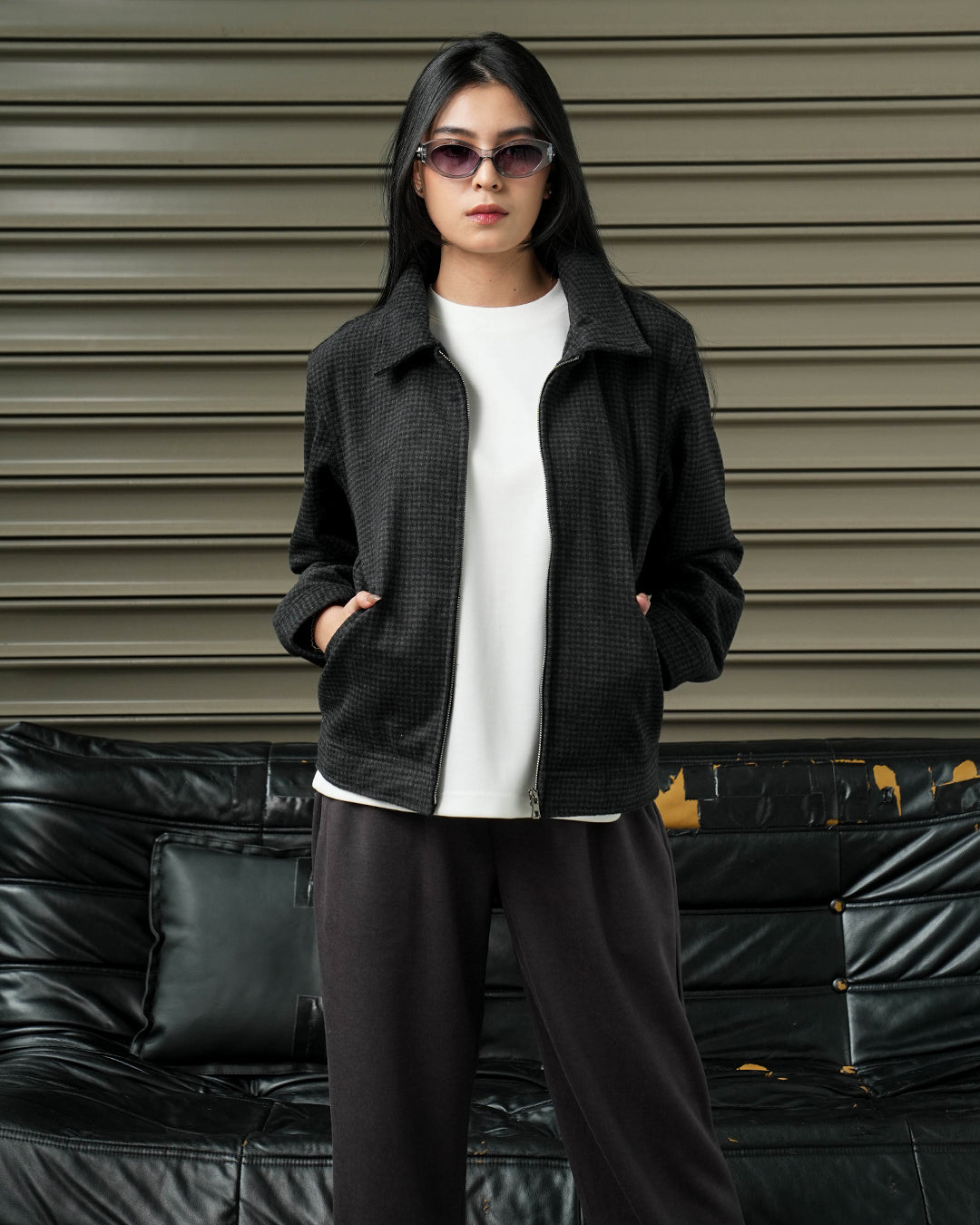 Woolaken Flannel Work Jacket - Noir Black