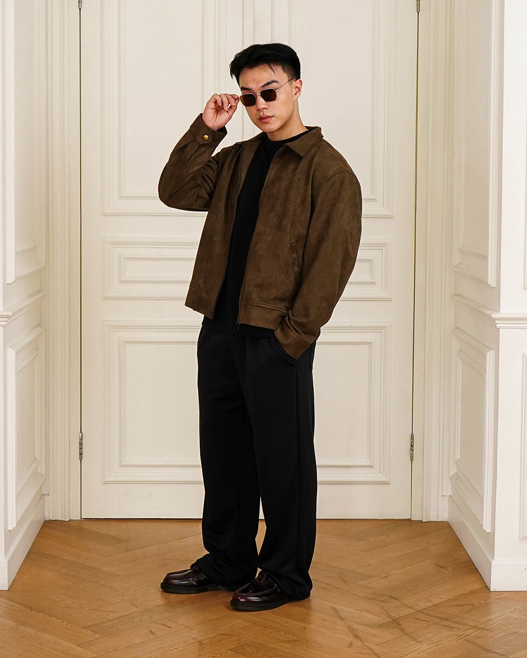 Downtown City Suede Jacket - Olive