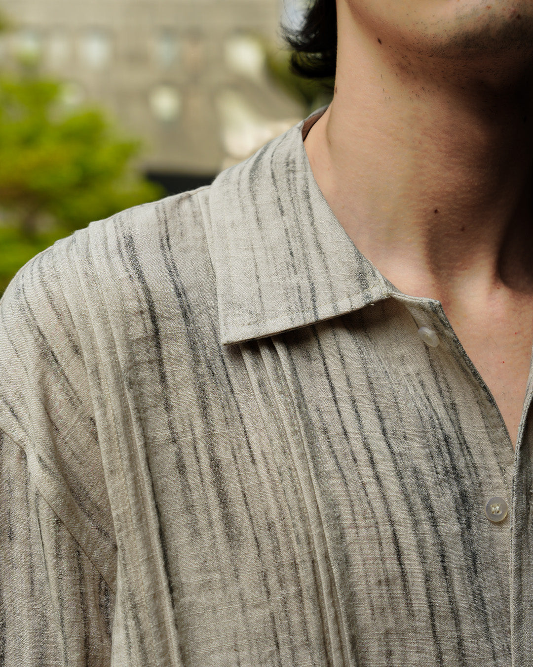Pintuck Abstract Shirt