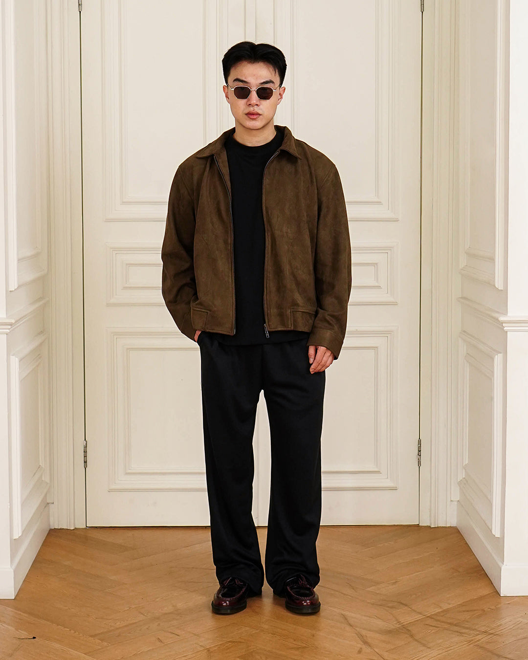 Downtown City Suede Jacket - Olive
