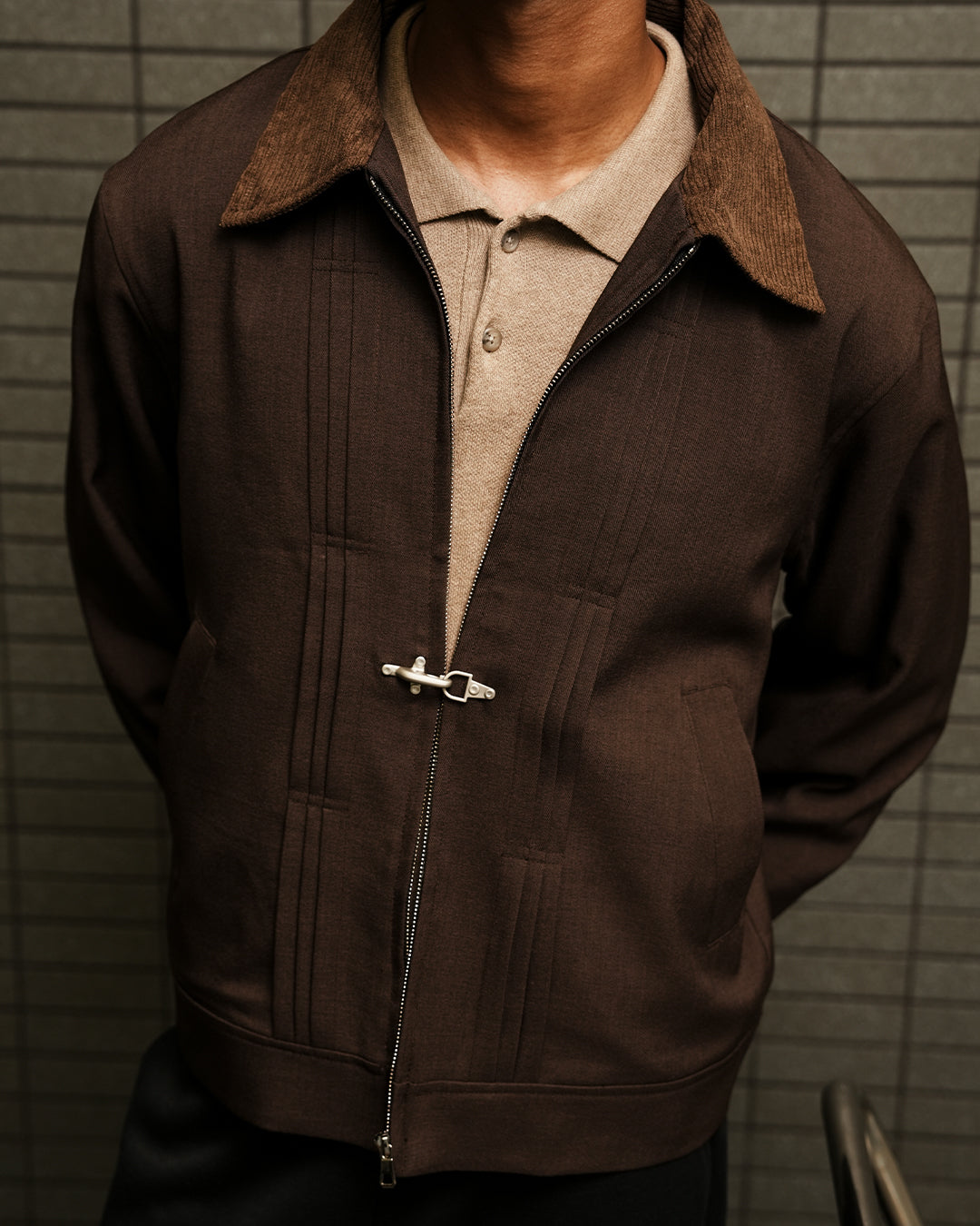 Monaco Clasp Jacket - Coffee
