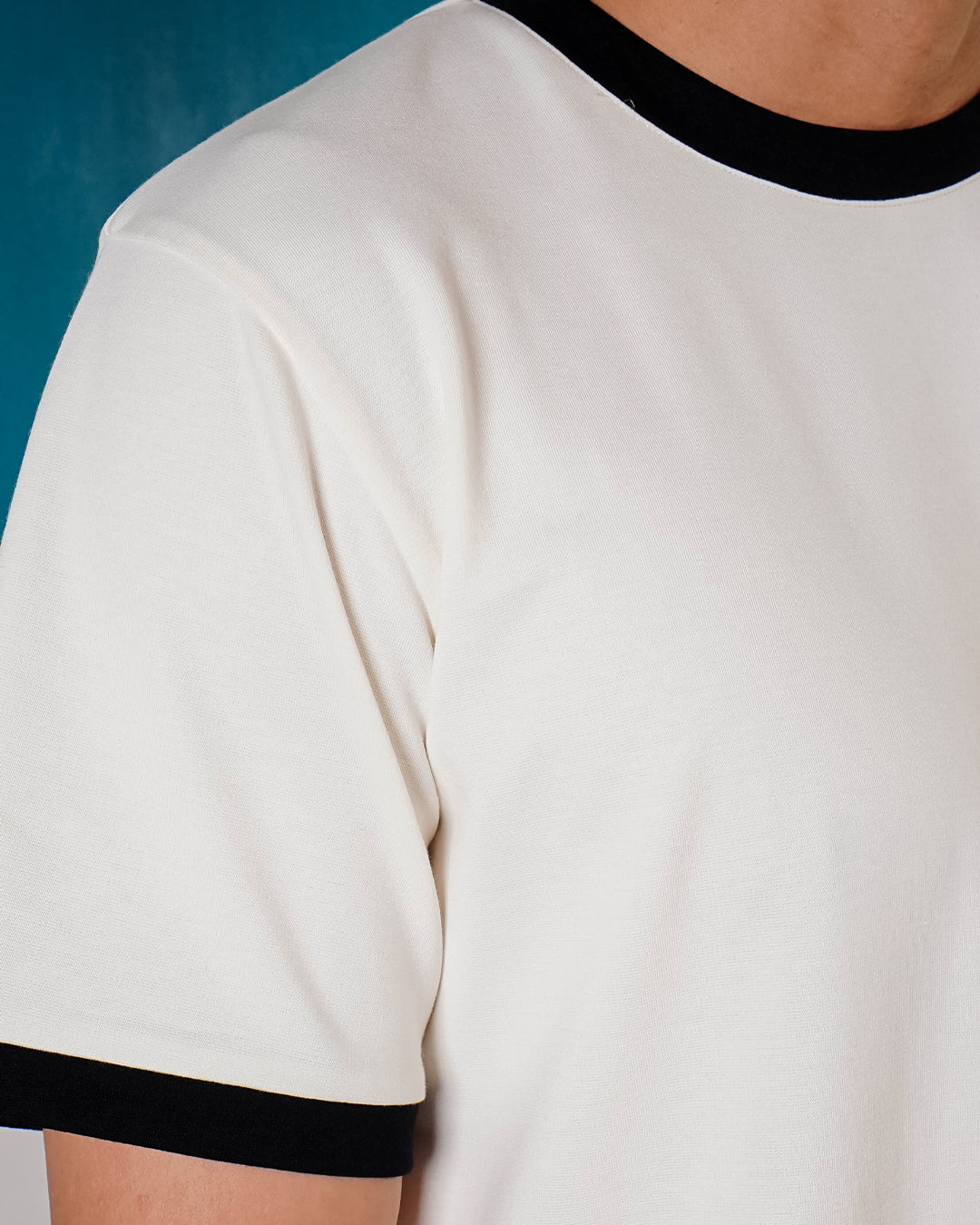 Oversize Two Tone Tees Shirt Breeze Wear - Offwhite