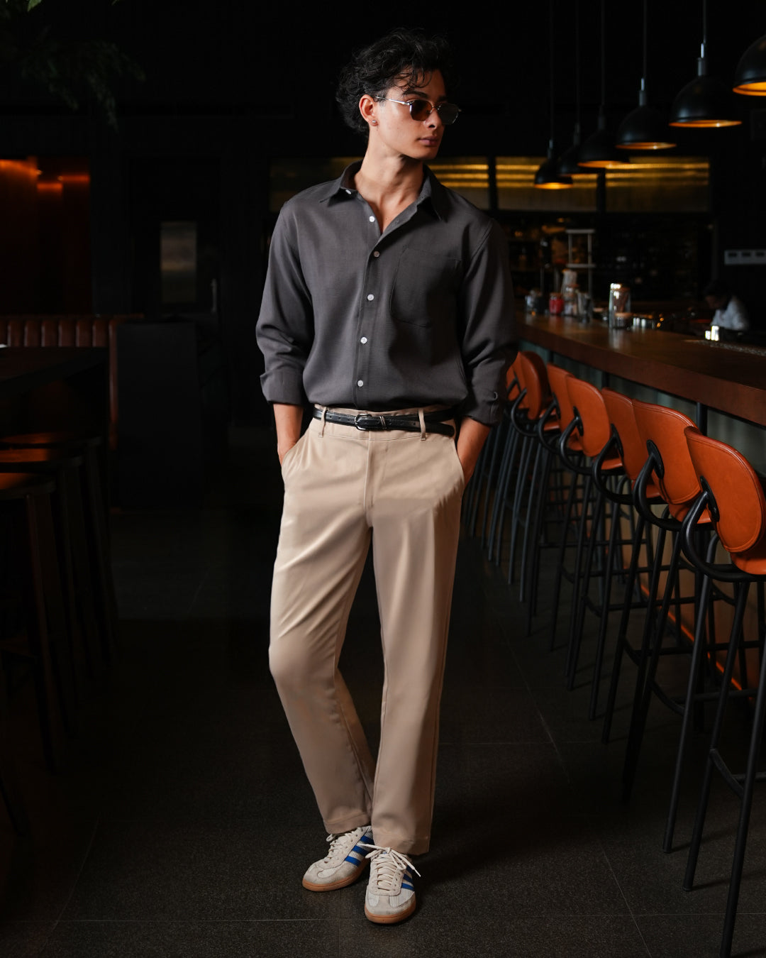 Twill Texture Shirt - Dark Gray