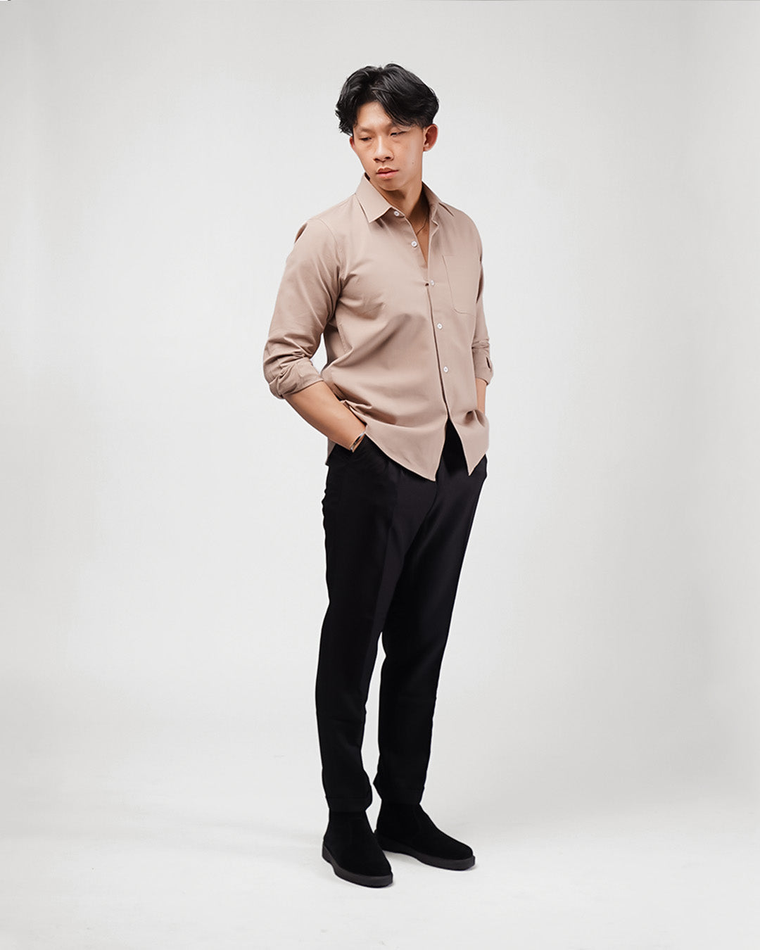 HOMME Linen Shirt - Mocca