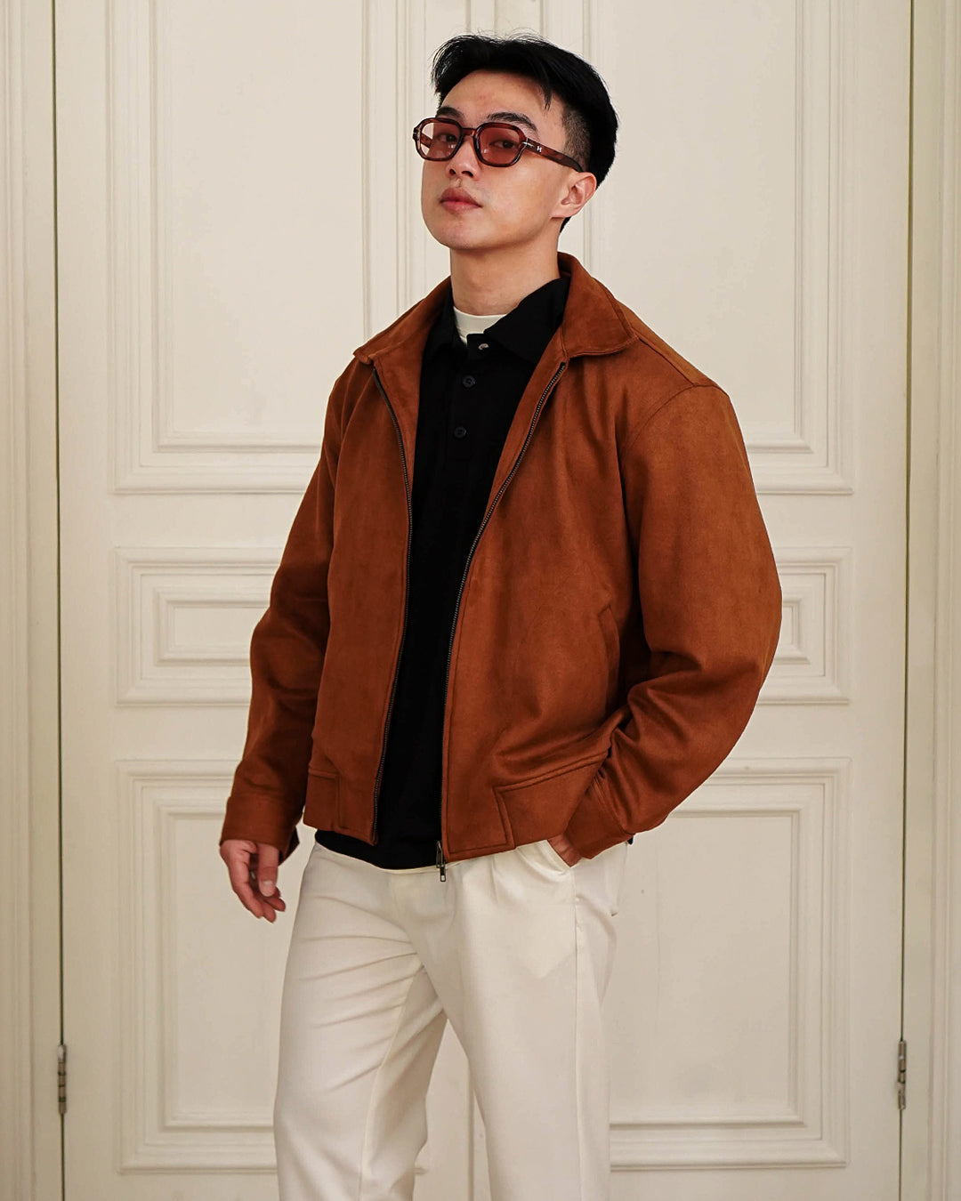 Downtown City Suede Jacket - Camel