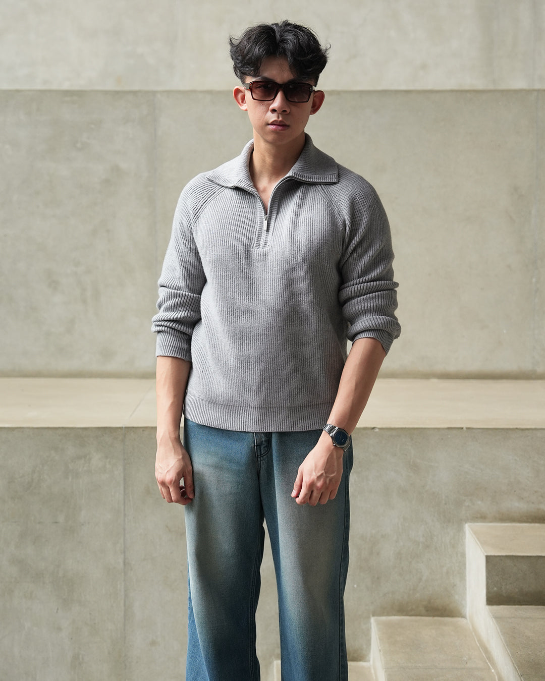 Classic Pull-Zipper SIGNORE - Gray