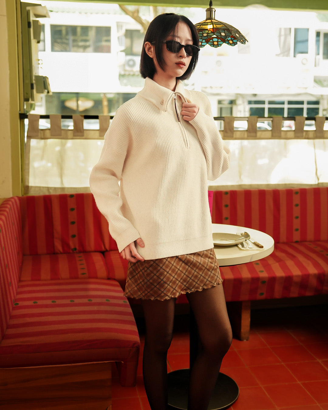 Button Half Zip Knits