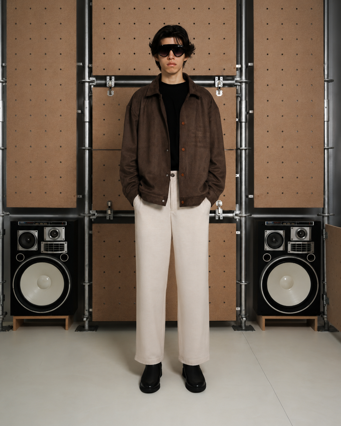 Heavy Twill Straight Pants - Cream