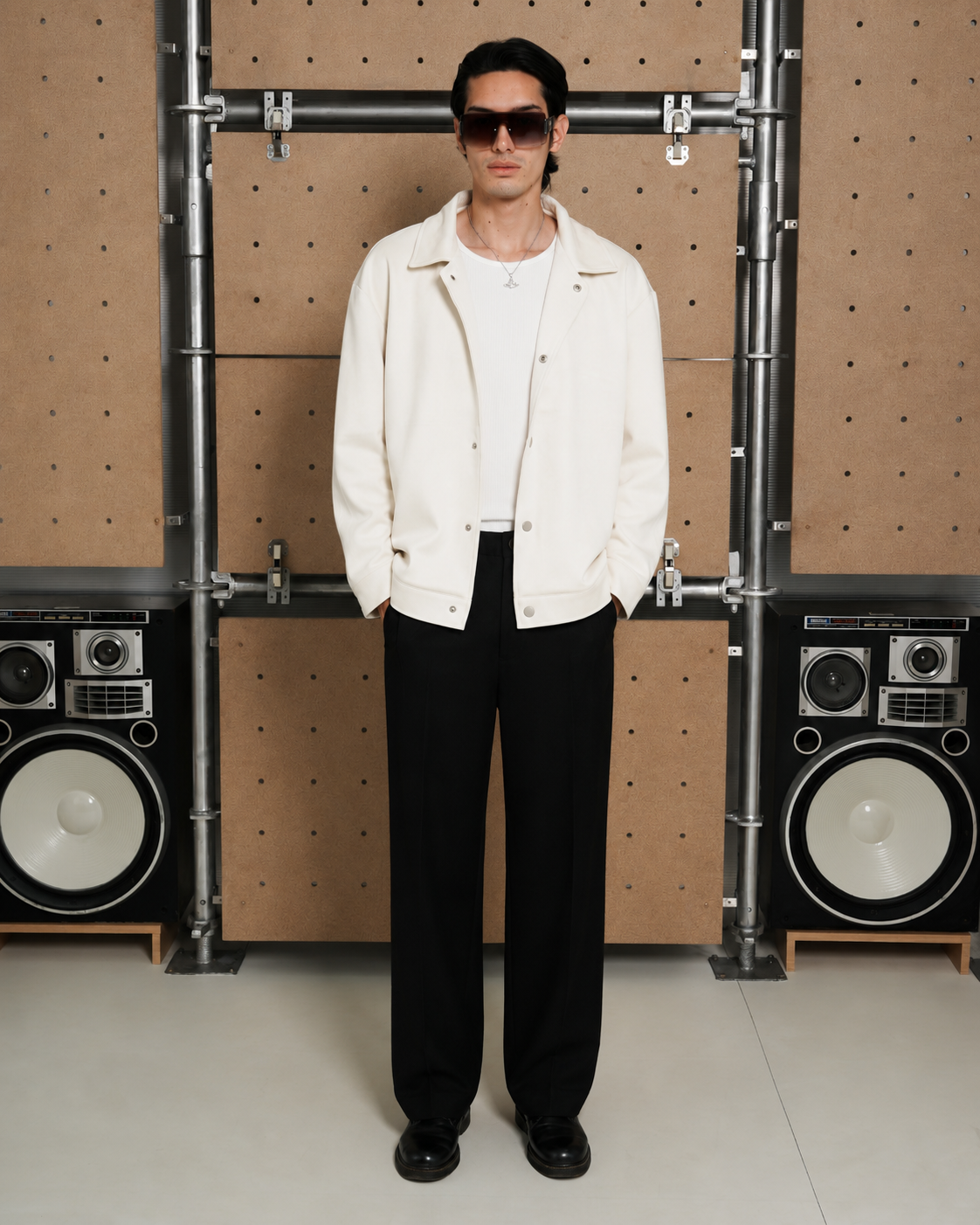Heavy Twill Straight Pants - Black