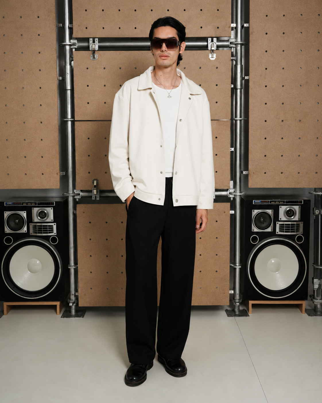 Heavy Twill Straight Pants - Black