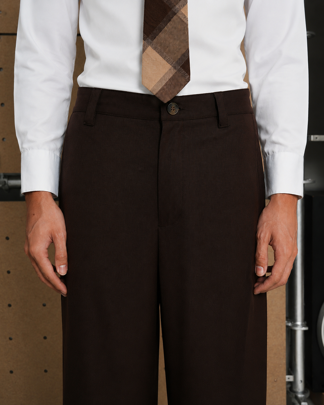 Heavy Twill Straight Pants - Coffee