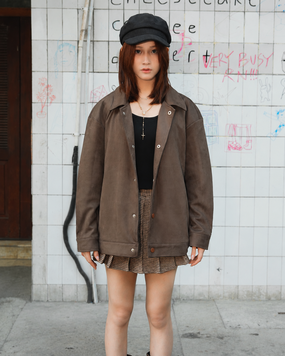 Suede Coach Jacket - Brown