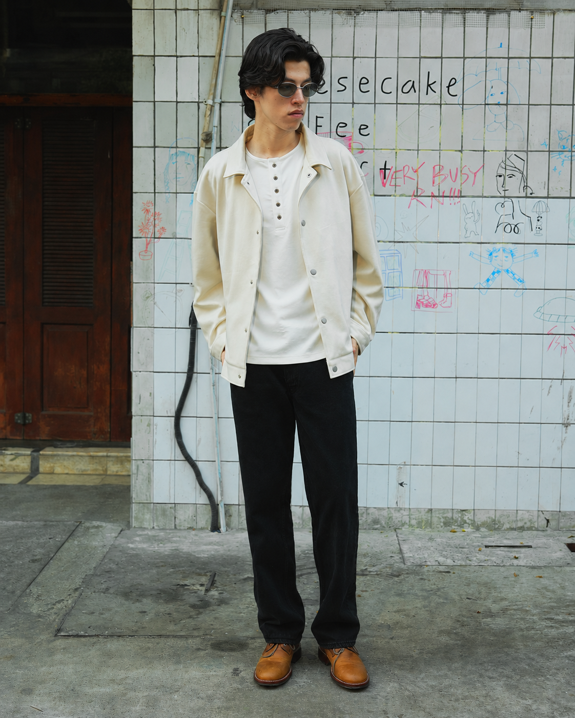 Suede Coach Jacket - Off White