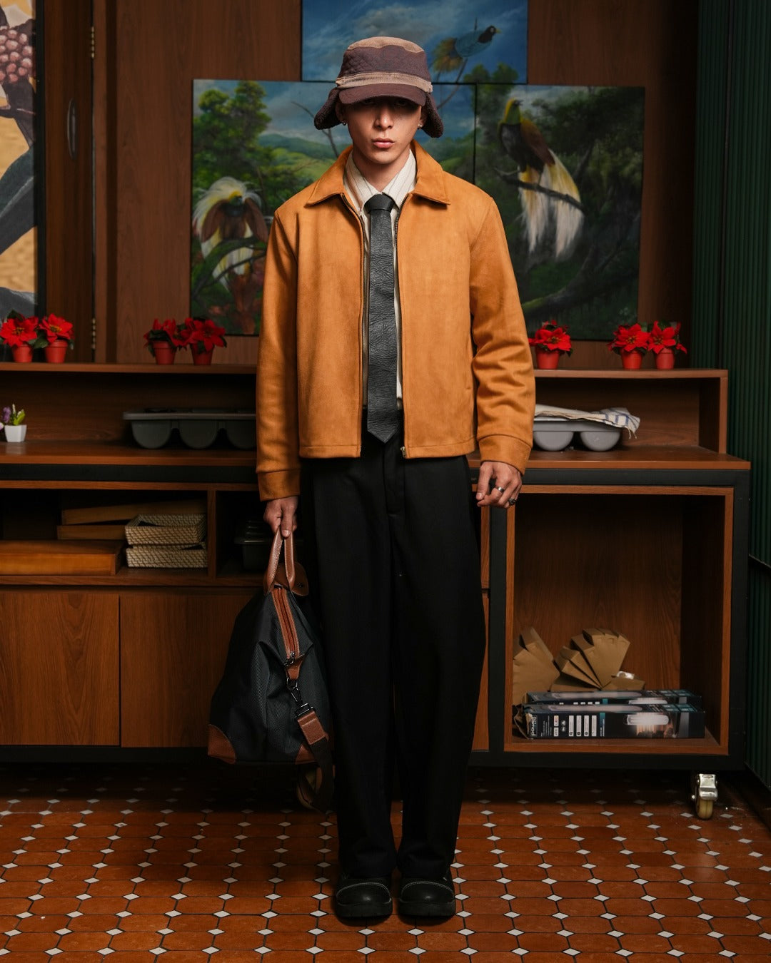 Jacket Seam Minimalis Suede Mix Leather