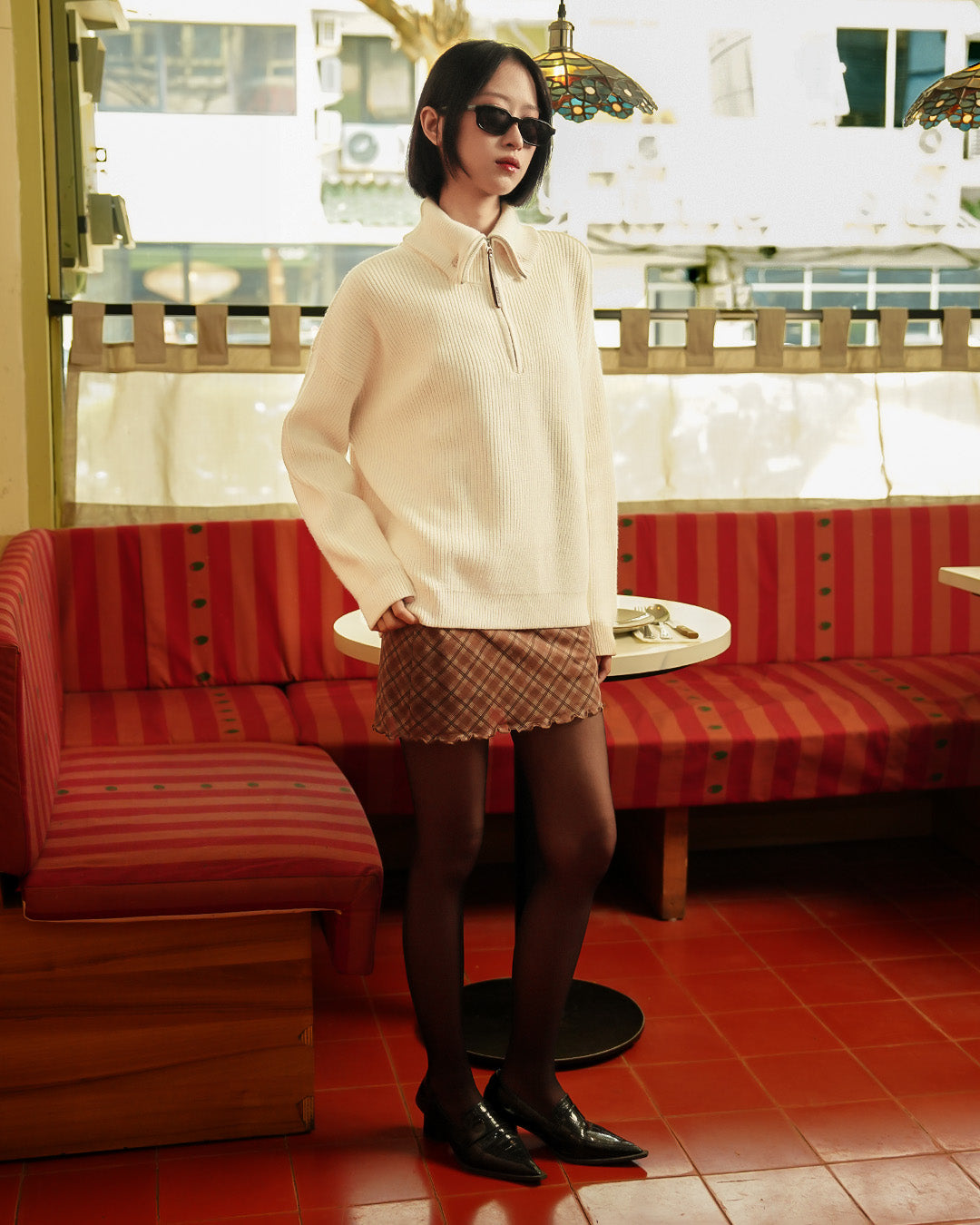Button Half Zip Knits