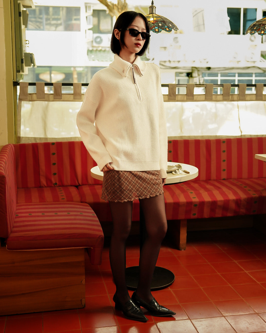 Button Half Zip Knits