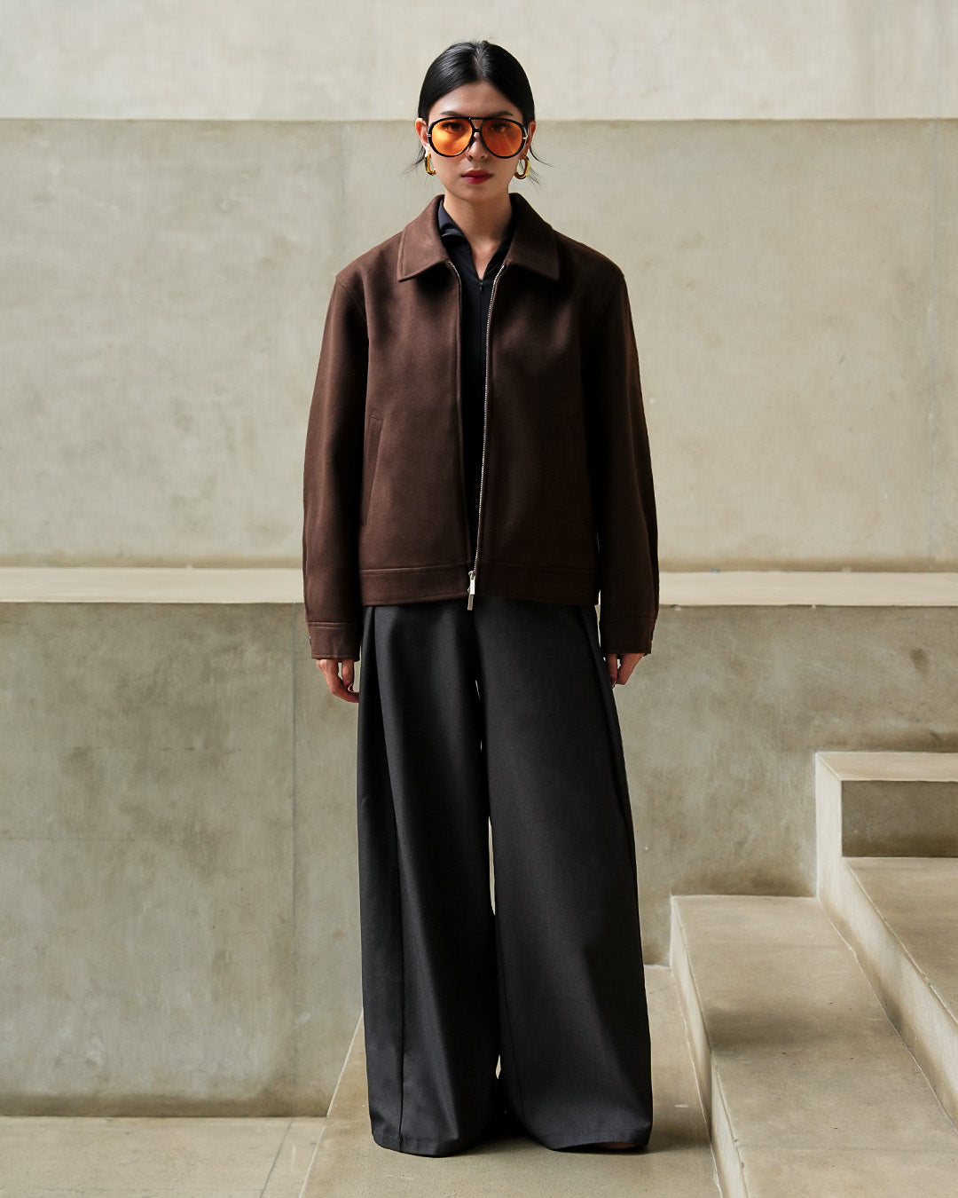 Wool Fiber Jacket - Coffee
