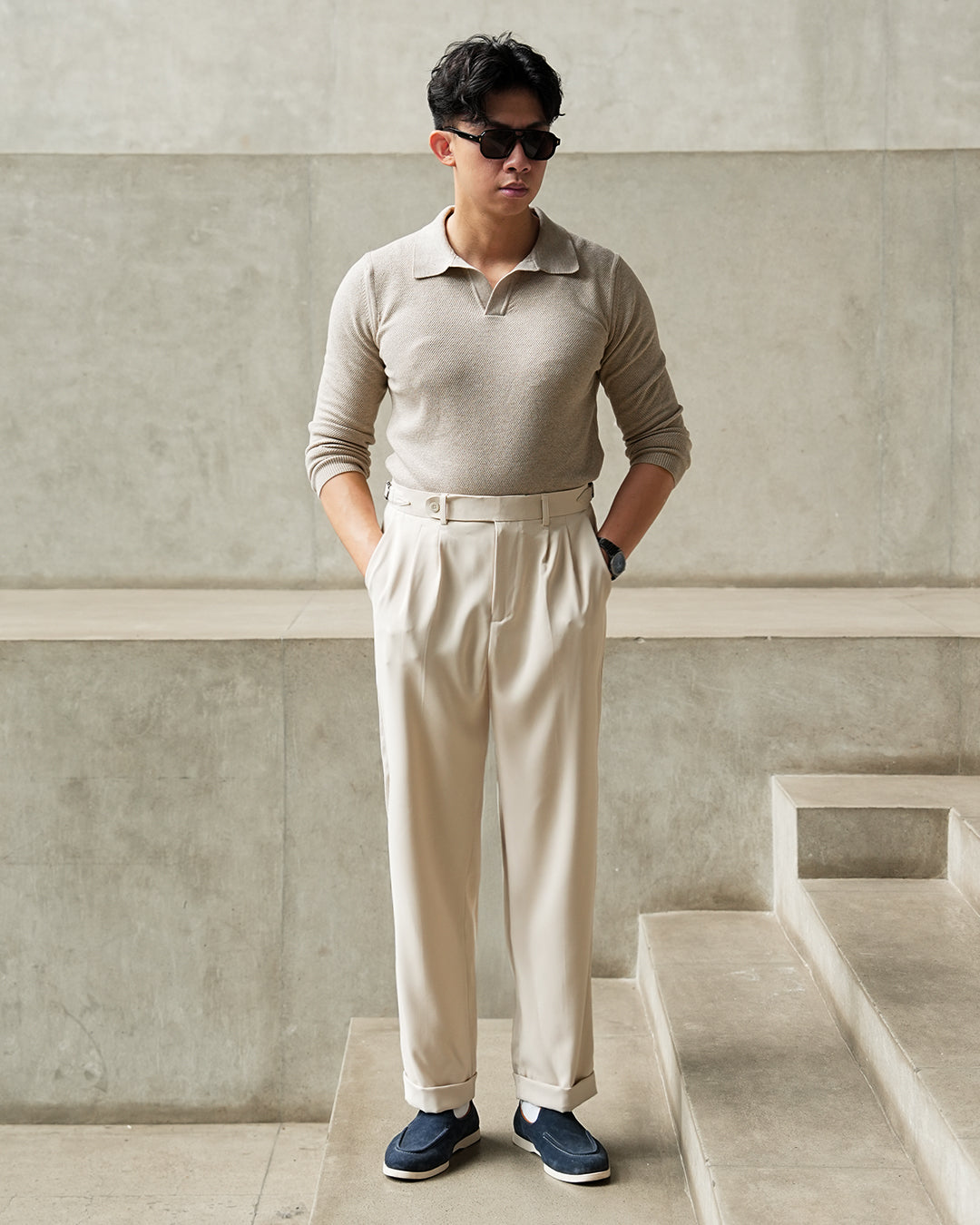 Basic Gurkha Pants - Light Gray
