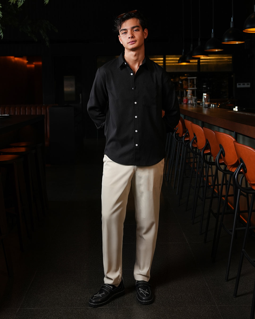 Twill Texture Shirt - Black