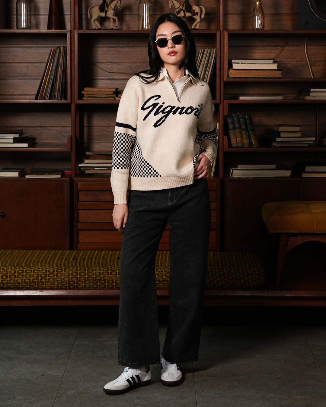 Race Knitwear Half Zip SIGNORE - Offwhite