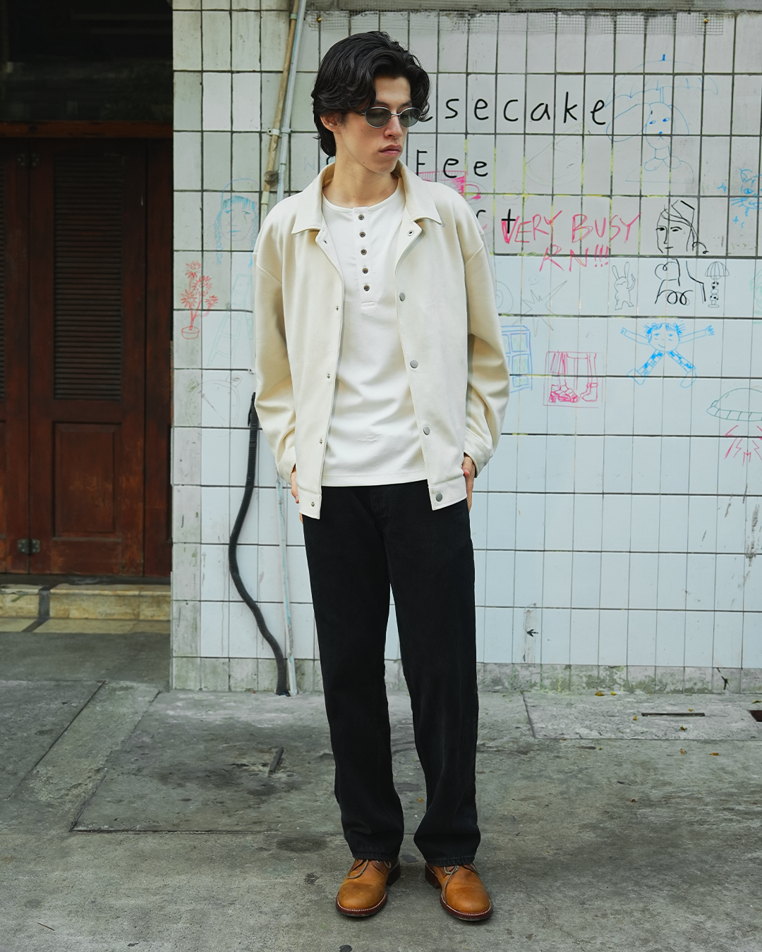 Suede Coach Jacket - Off White