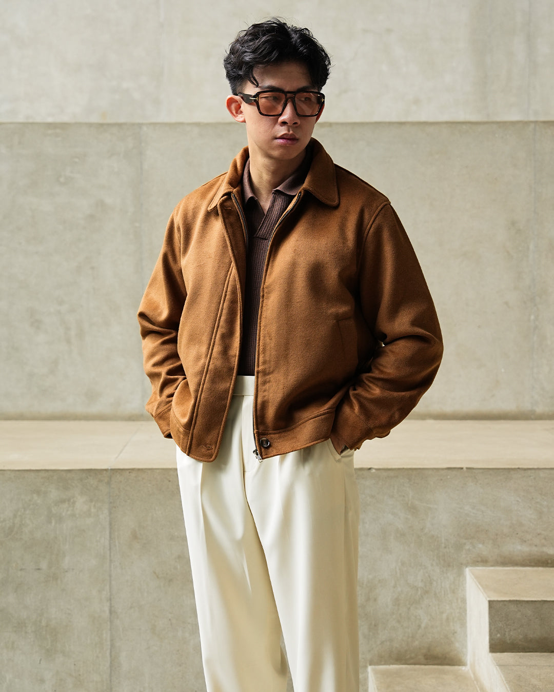 Corduroy Minimal Jacket - Camel