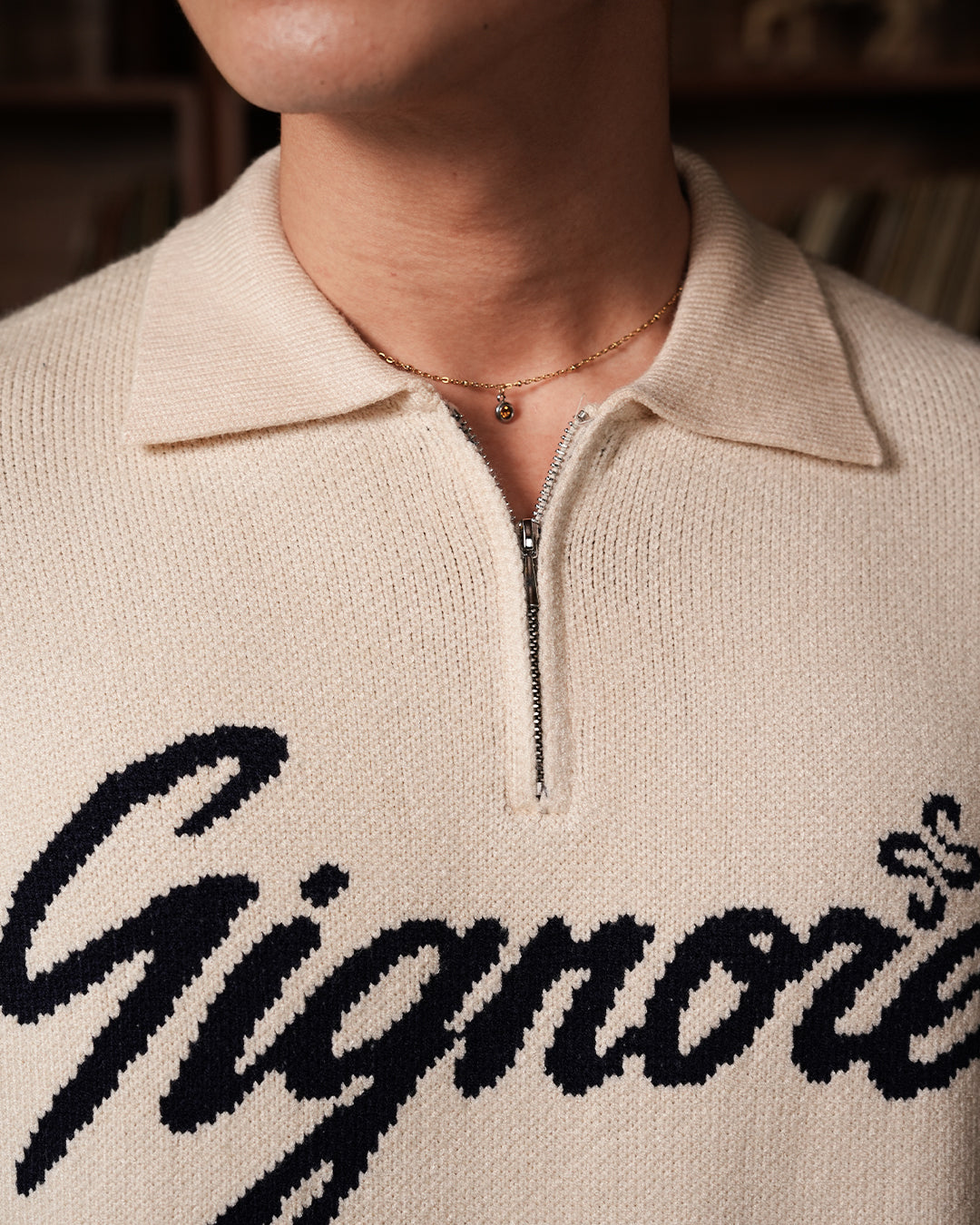 Race Knitwear Half Zip SIGNORE - Offwhite