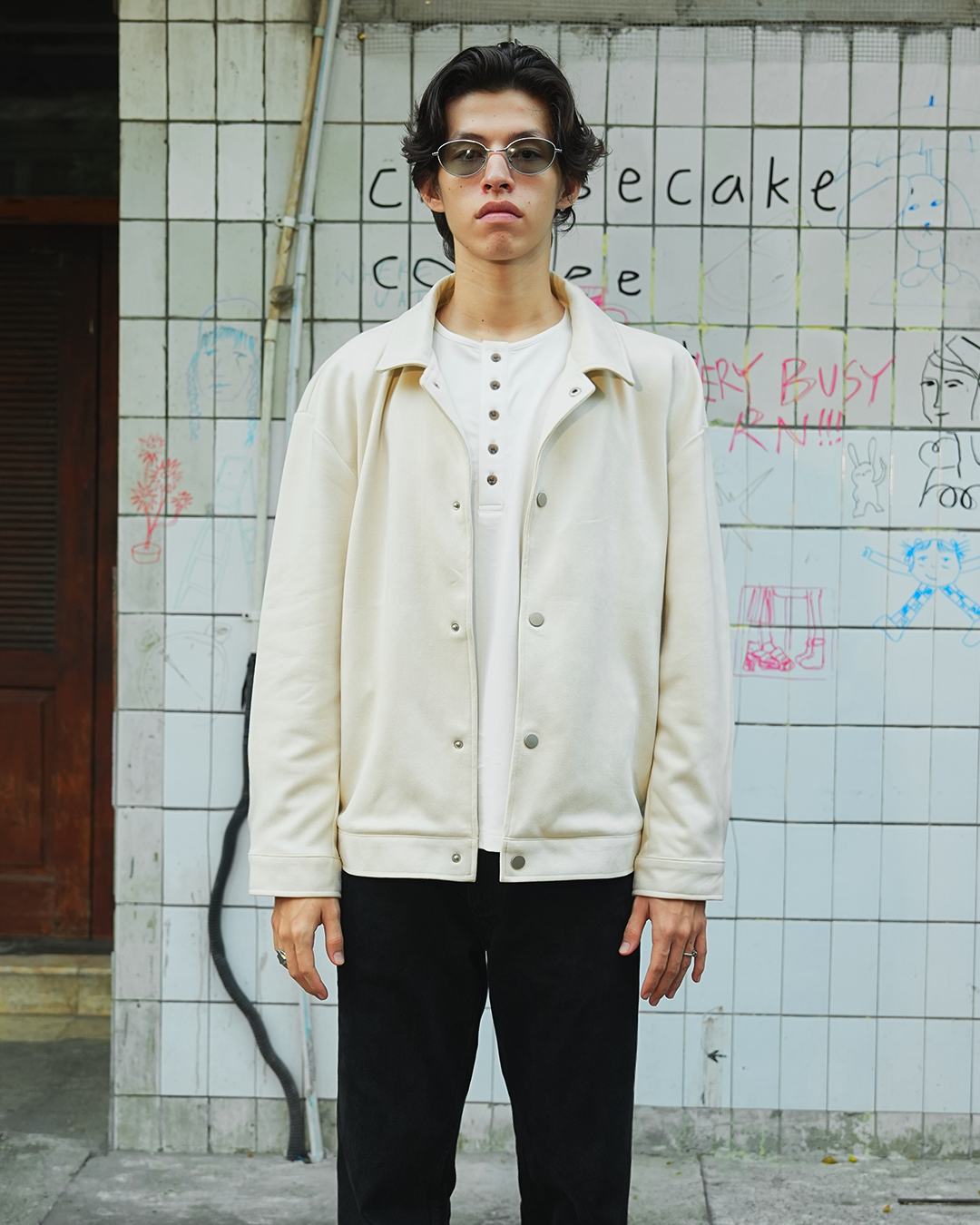 Suede Coach Jacket - Off White