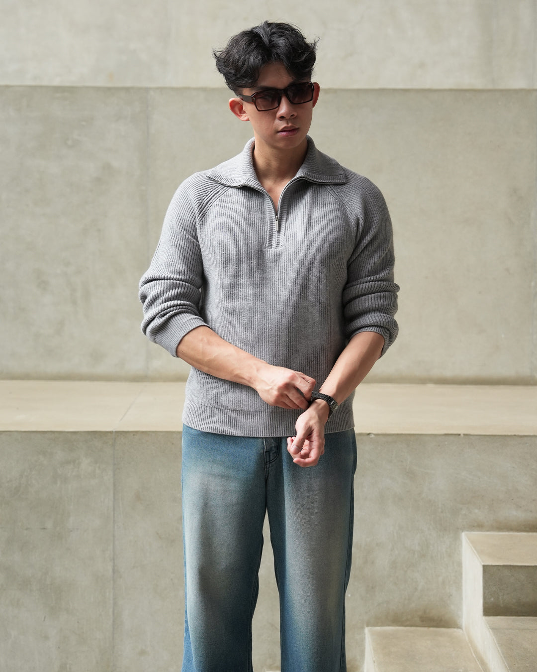 Classic Pull-Zipper SIGNORE - Gray