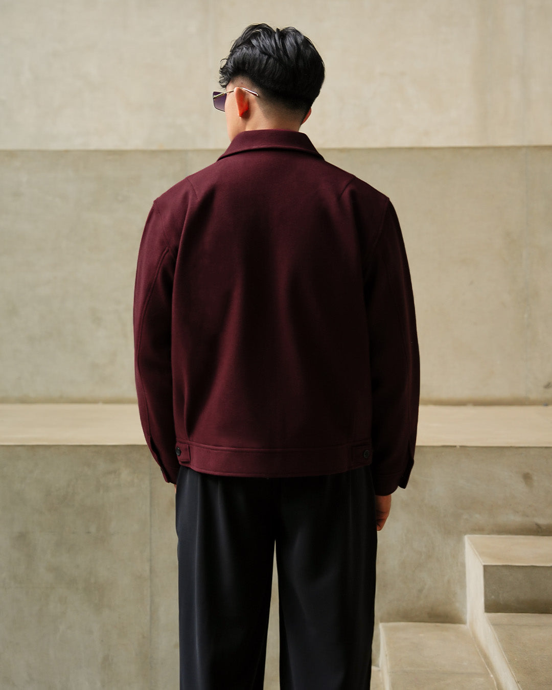 Wool Fiber Jacket - Maroon