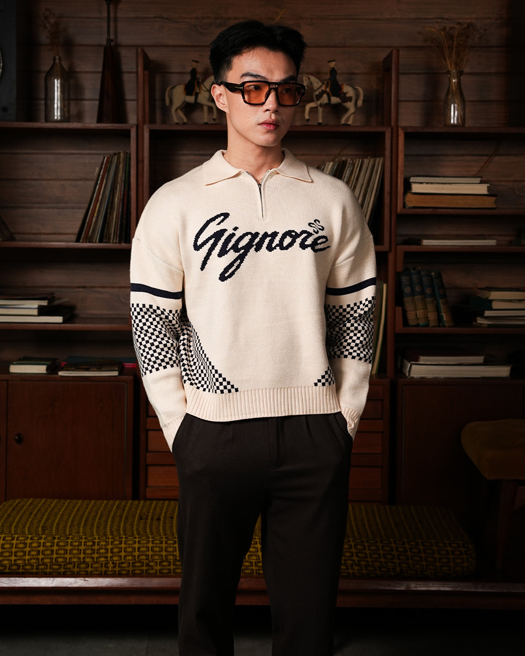 Race Knitwear Half Zip SIGNORE - Offwhite