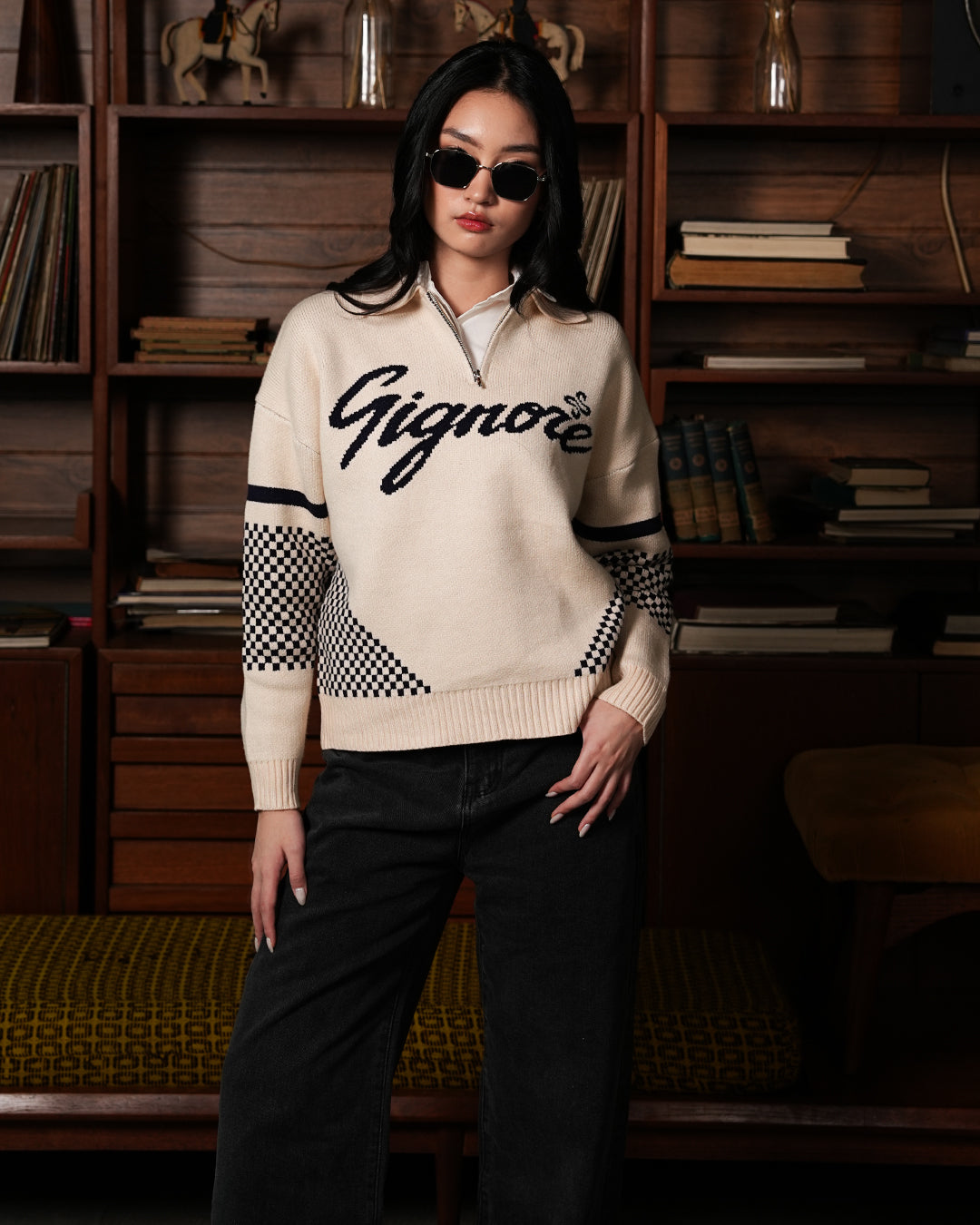 Race Knitwear Half Zip SIGNORE - Offwhite