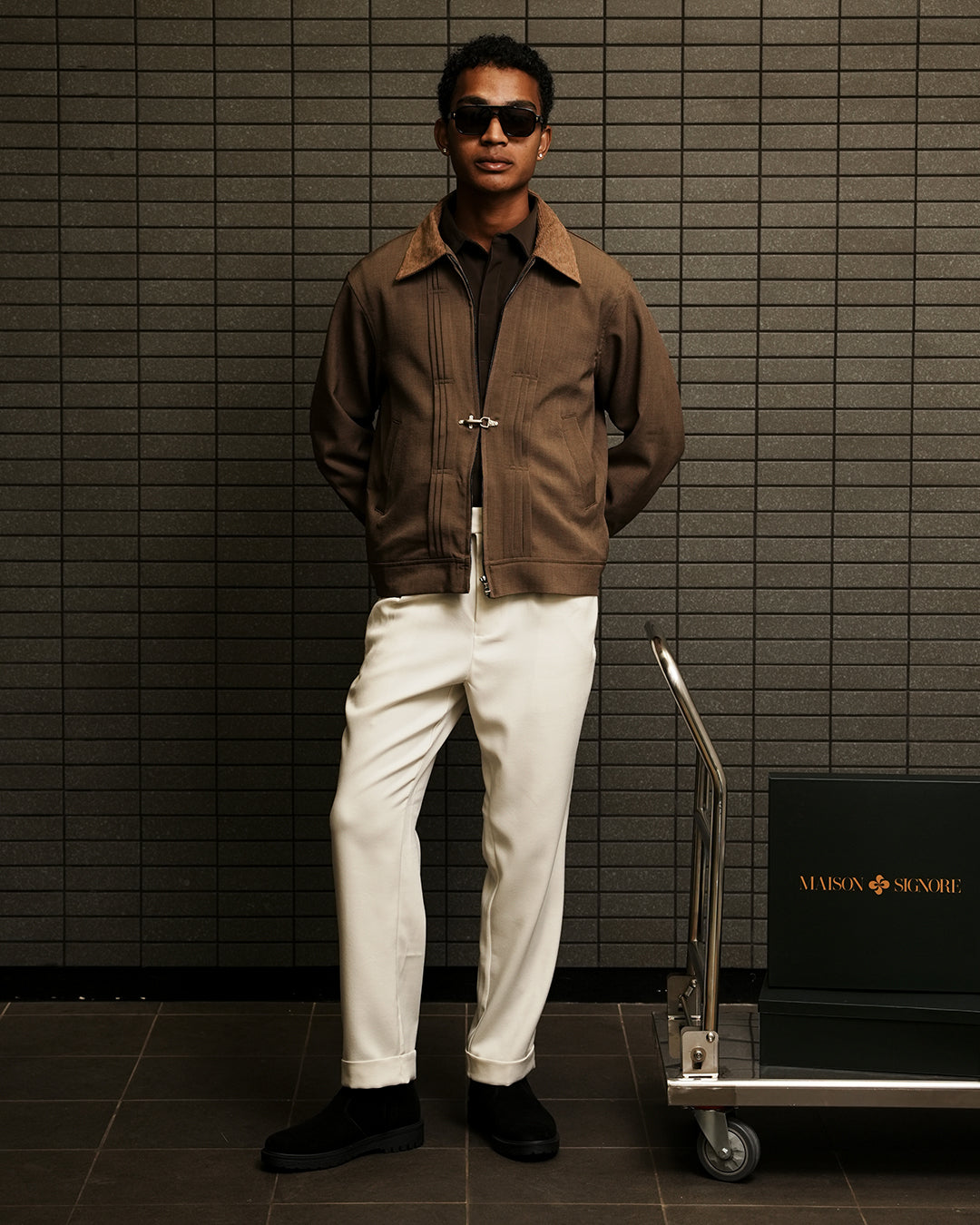 Monaco Clasp Jacket - Brown