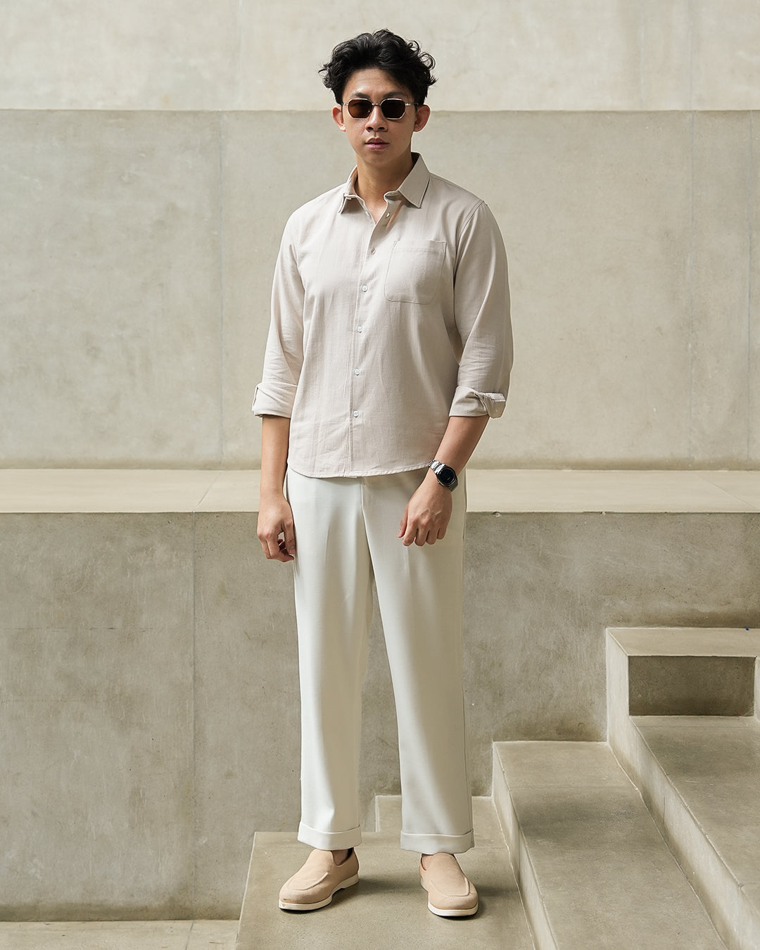 HOMME Linen Shirt - Beige