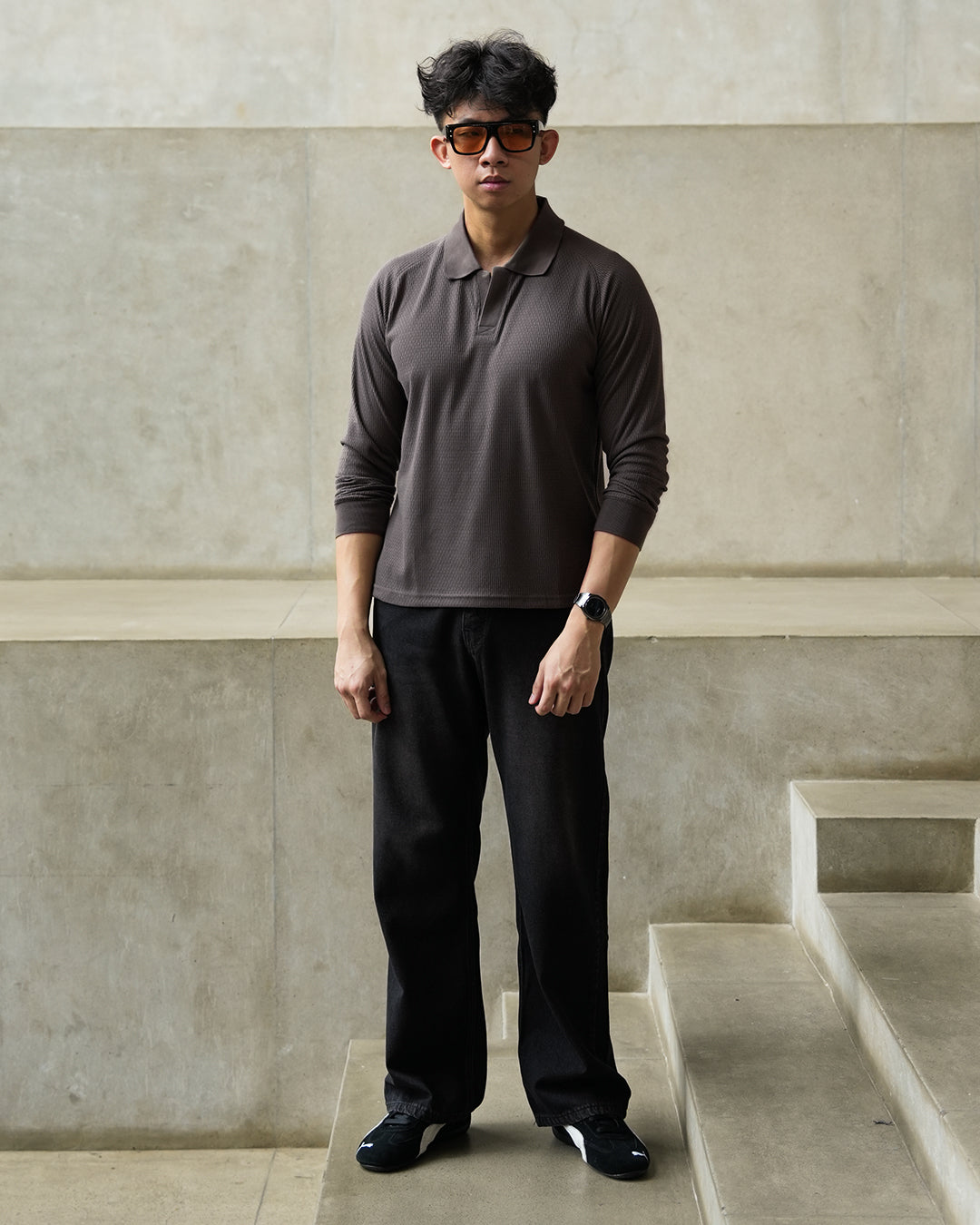 Ribs Polo Textured - Taupe
