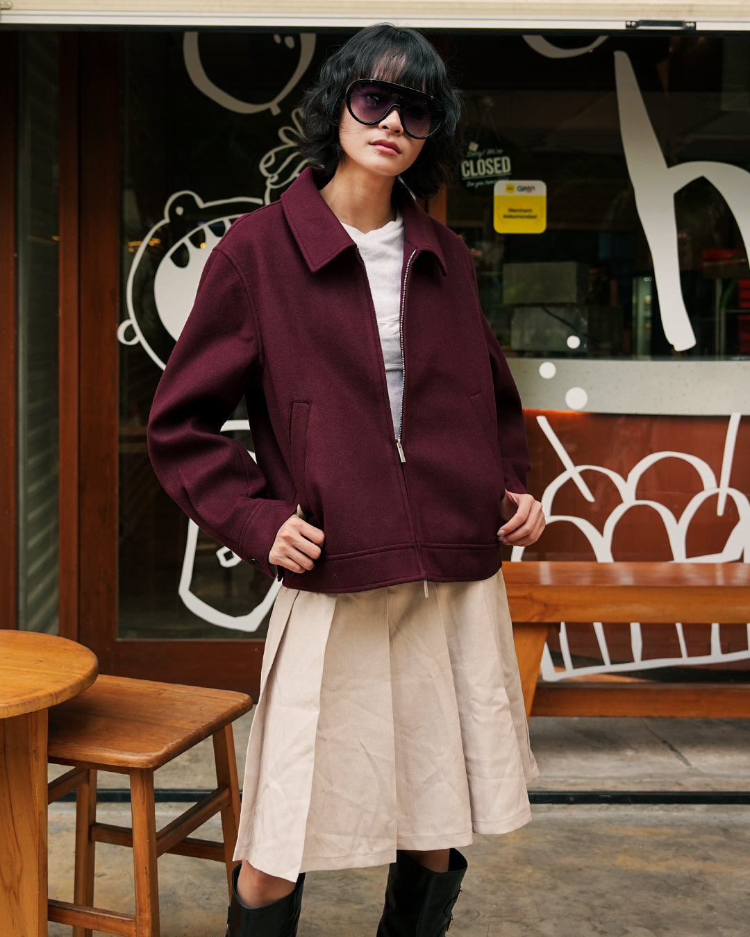 Wool Fiber Jacket SGNR - Maroon