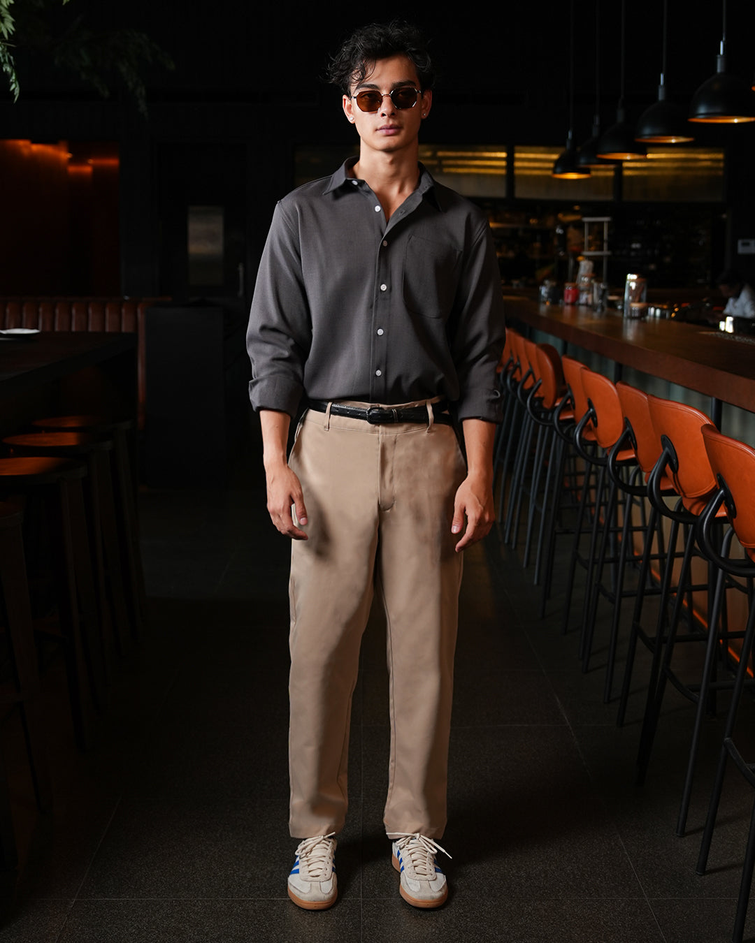 Twill Texture Shirt - Dark Gray