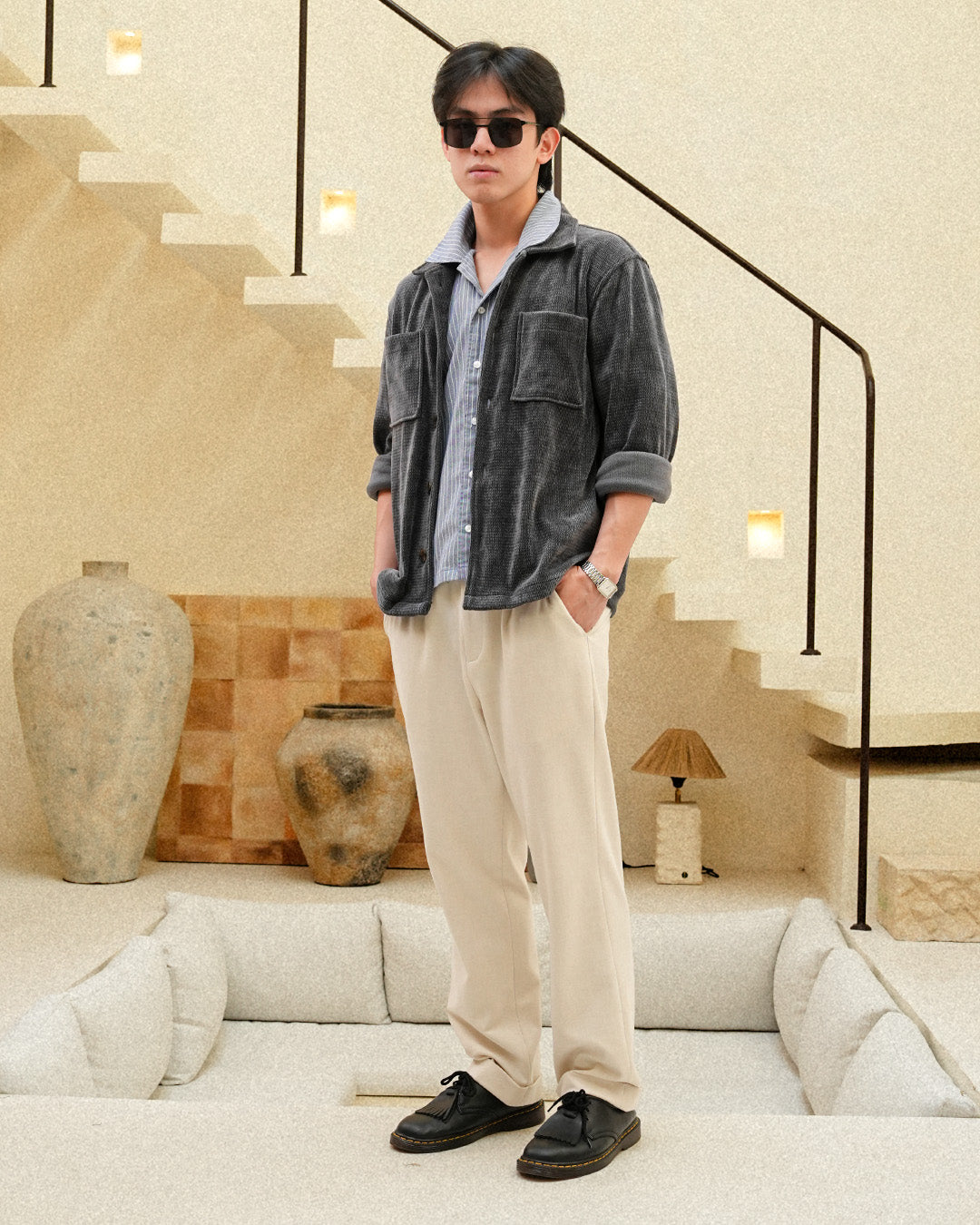 Overshirt Corduroy Seaweed - Dark Gray