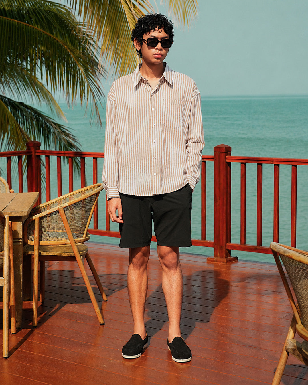 Yanded Stripe Shirt - Brown