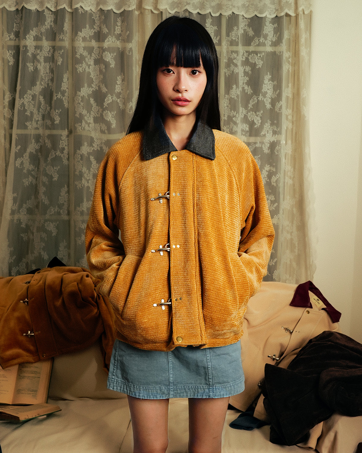 Corduroy Seaweed Clasp Jacket