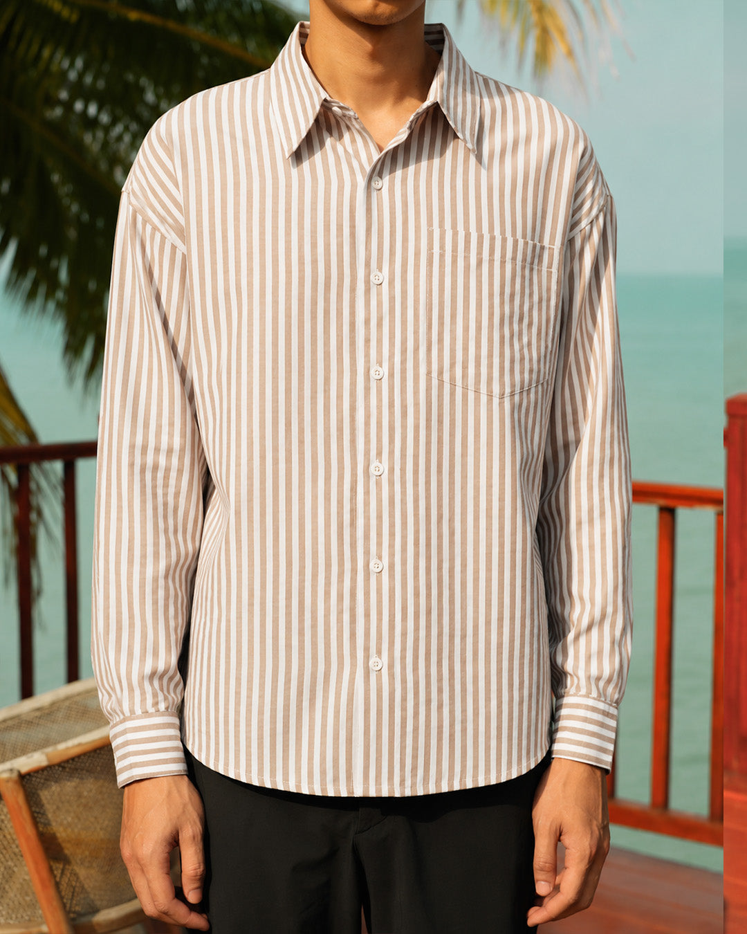 Yanded Stripe Shirt - Brown