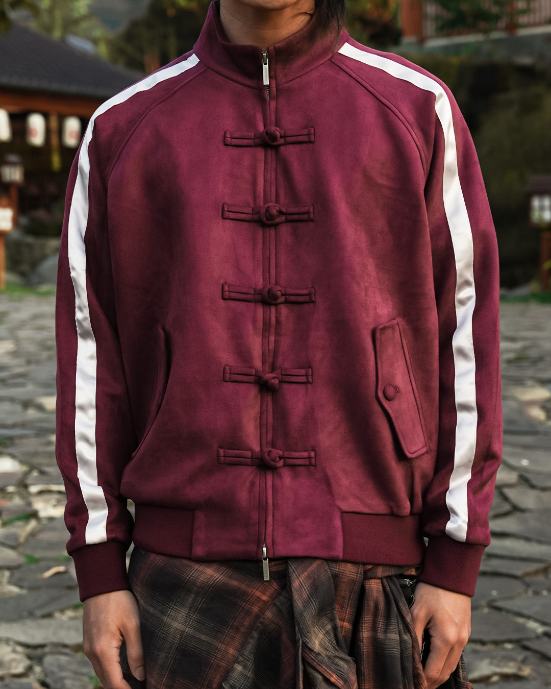 Chongsam Suede Jacket Limited - Red Wine