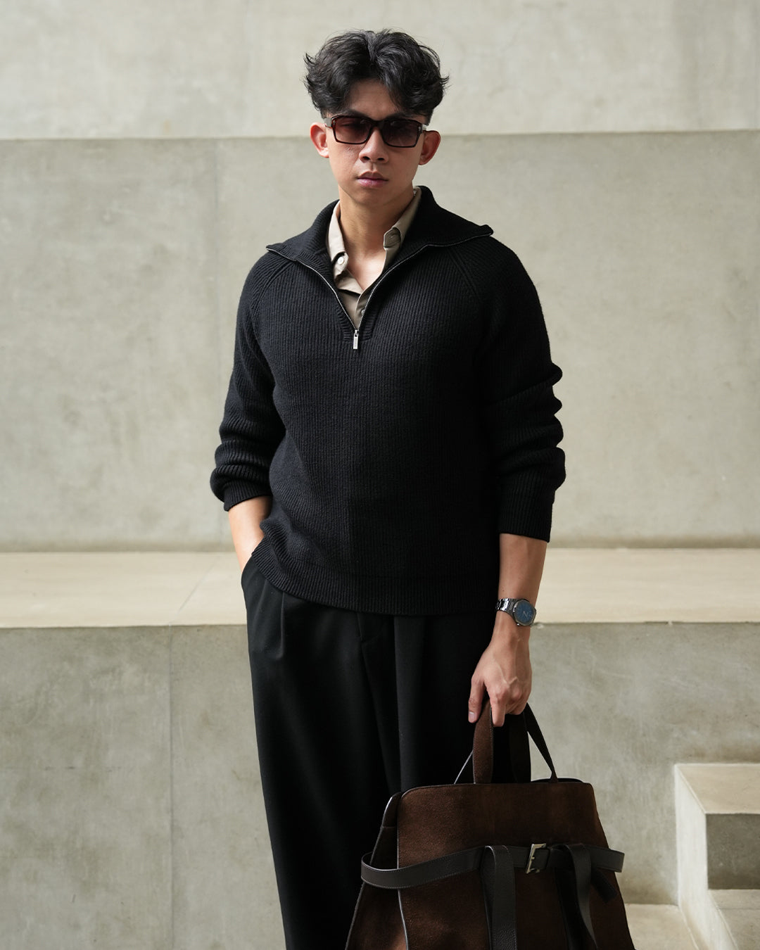 Classic Pull-Zipper SIGNORE - Black
