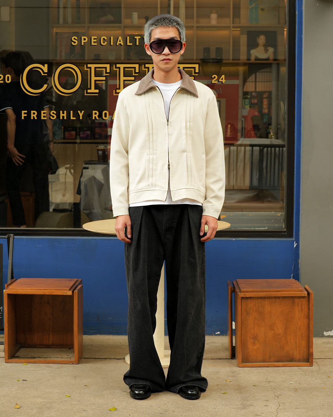Milano Pleat Jacket - Offwhite