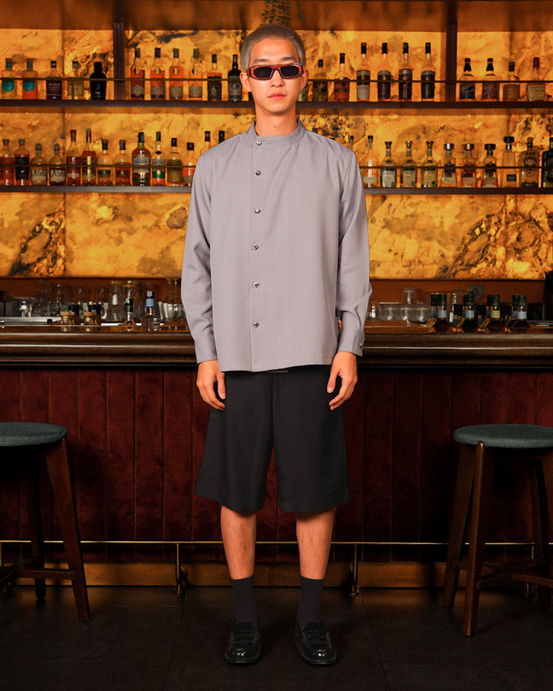 Nero Stripes Shirt - Gray