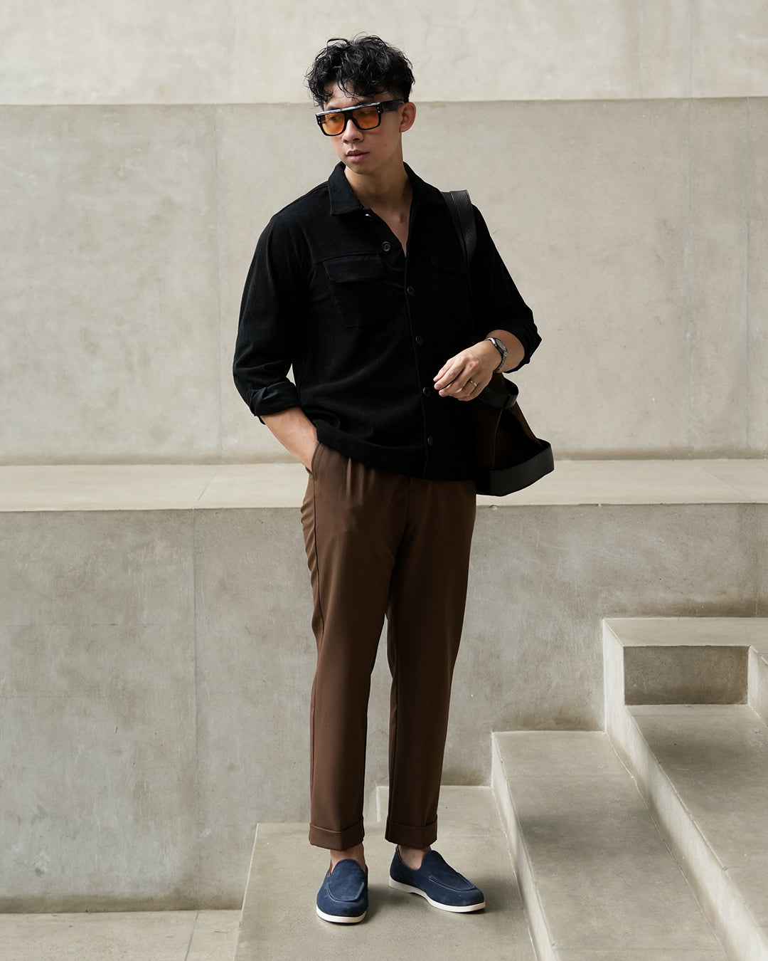 Corduroy Overshirt SIGNORE - Black
