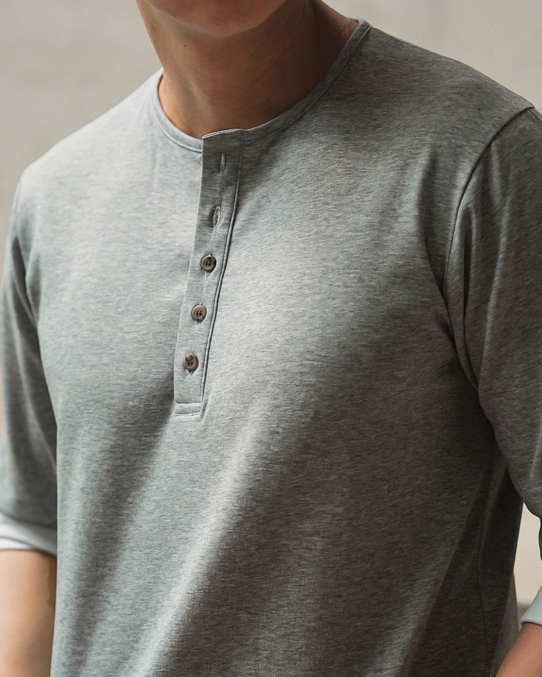 Henley Shirt BreezeWear 2.0 - 3/4 Sleeve - Gray