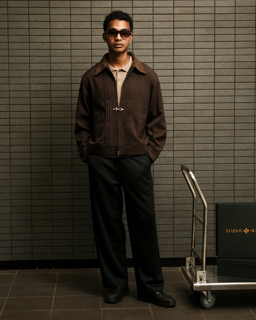 Monaco Clasp Jacket - Coffee