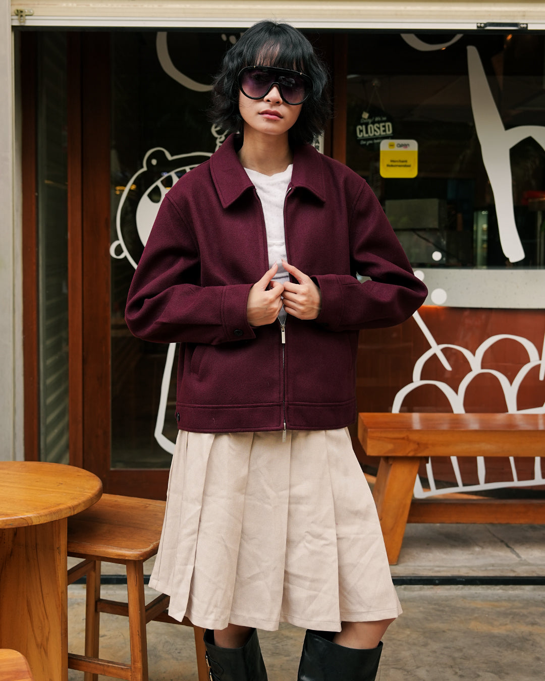 Wool Fiber Jacket SGNR - Maroon