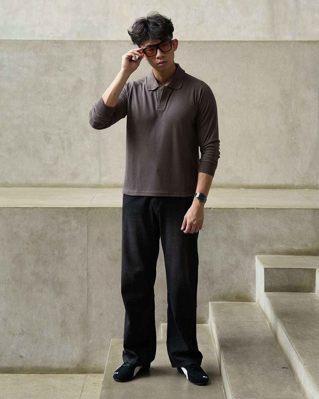 Ribs Polo Textured - Taupe
